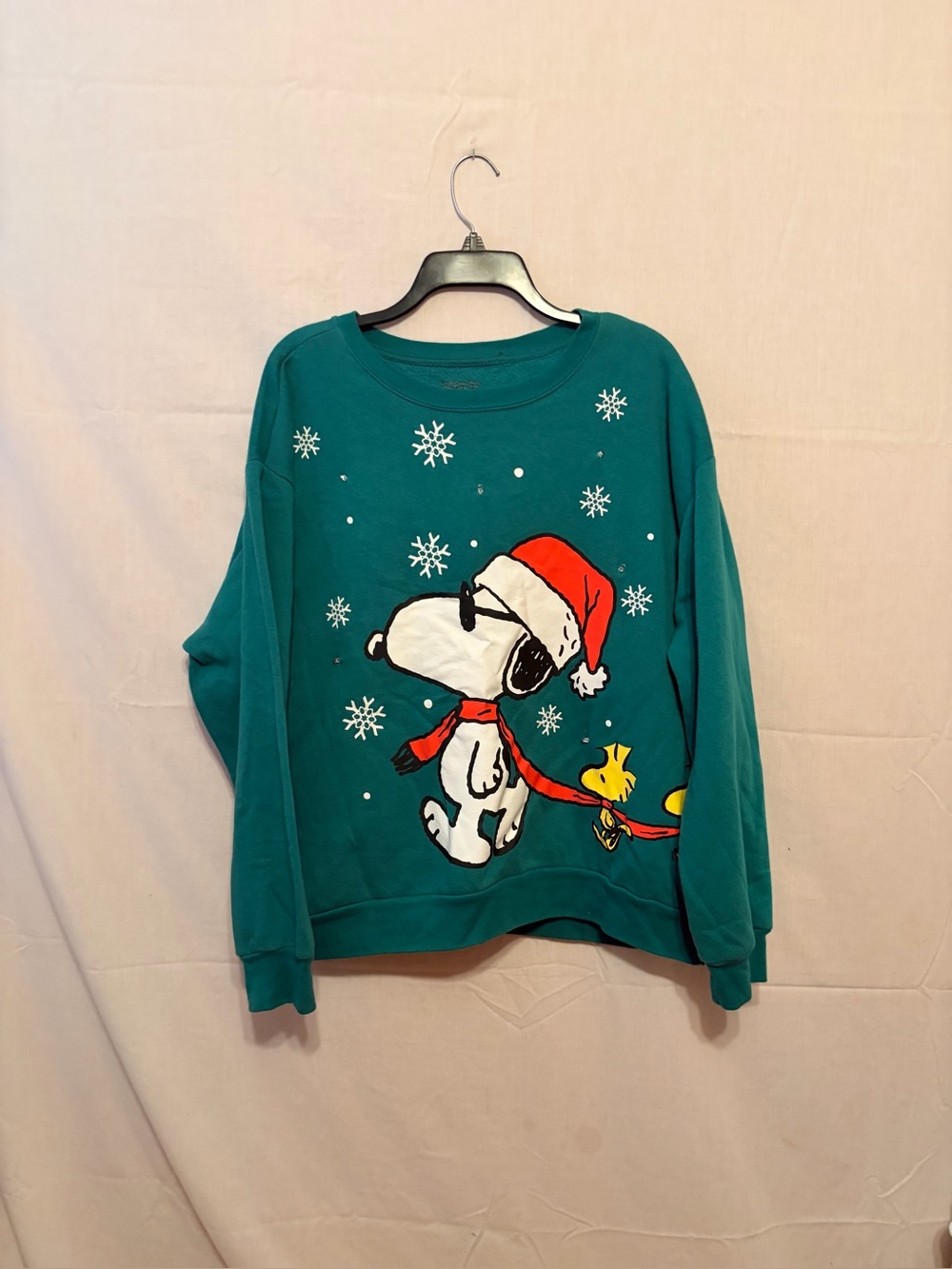 Peanuts Snoopy Holiday Crewneck Sweater - Teal